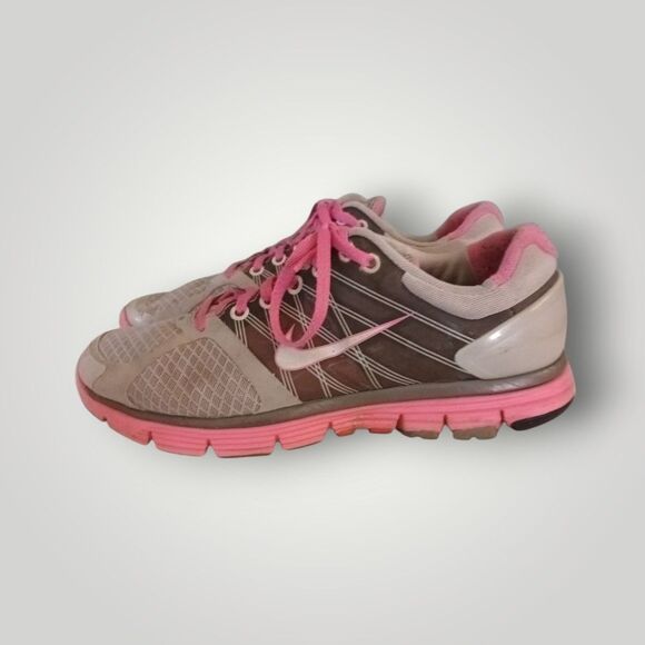 6Y- Nike Lunarglide 2 Gray/Pink  414302-004 - Picture 3 of 5